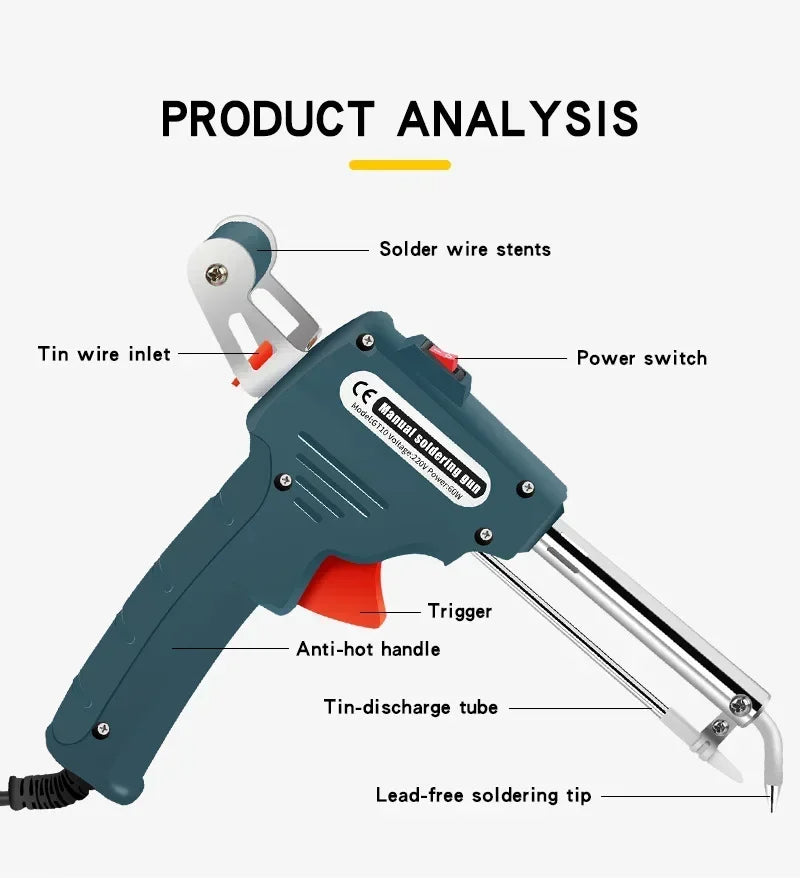Handheld Automatic Feeding Solder Gun Electric Soldering Iron 110V 220V 60W Send Tin Gun